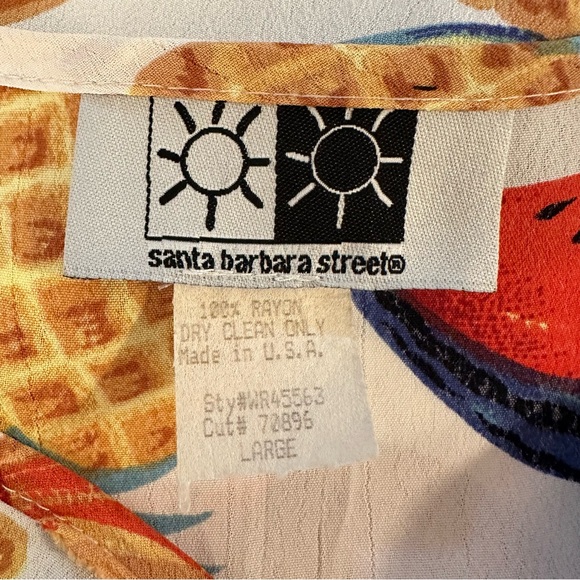 Vintage 90s Santa Barbara Street Maxi Skirt Fruit Print Cottagecore - Picture 3 of 7